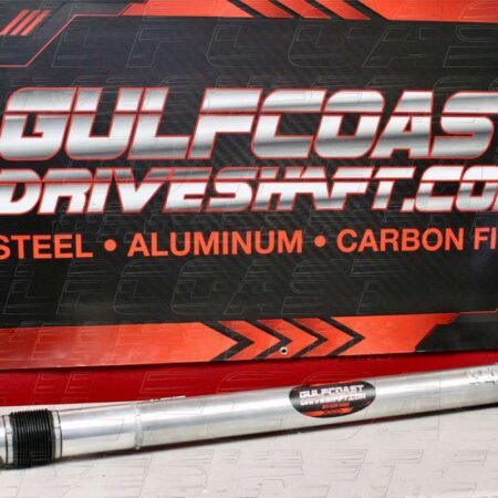 Aluminum driveshaft for 2021+ Dodge Durango SRT Hellcat, featuring a sleek silver finish with black accents and performance upgrades.